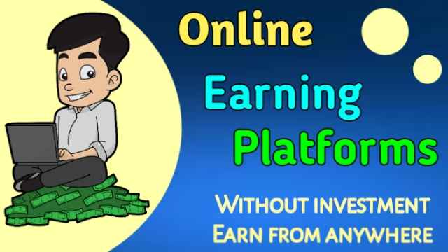 Online earning platforms without investment earn from anywhere image with firstdigishala logo