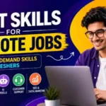 Best Skills for Remote Jobs featured image showing high-demand digital skills like Content Writing, SEO, AI Tools, Digital Marketing, Canva and Remote Work Career opportunities for beginners.