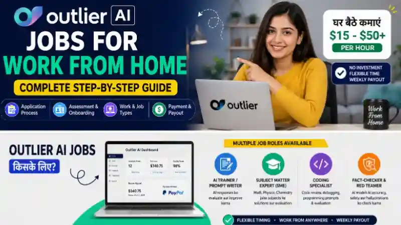 Outlier AI jobs roles including AI trainer subject expert coding specialist and payment