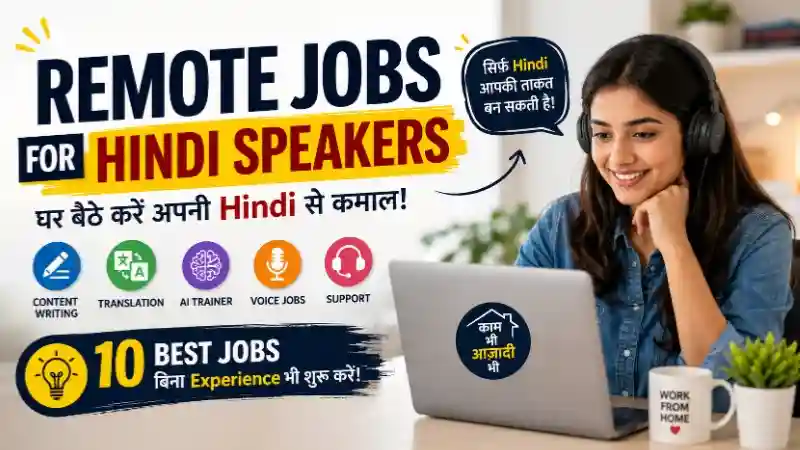 Remote Jobs for Hindi Speakers – Hindi content writing, translation, AI trainer, voice and customer support jobs